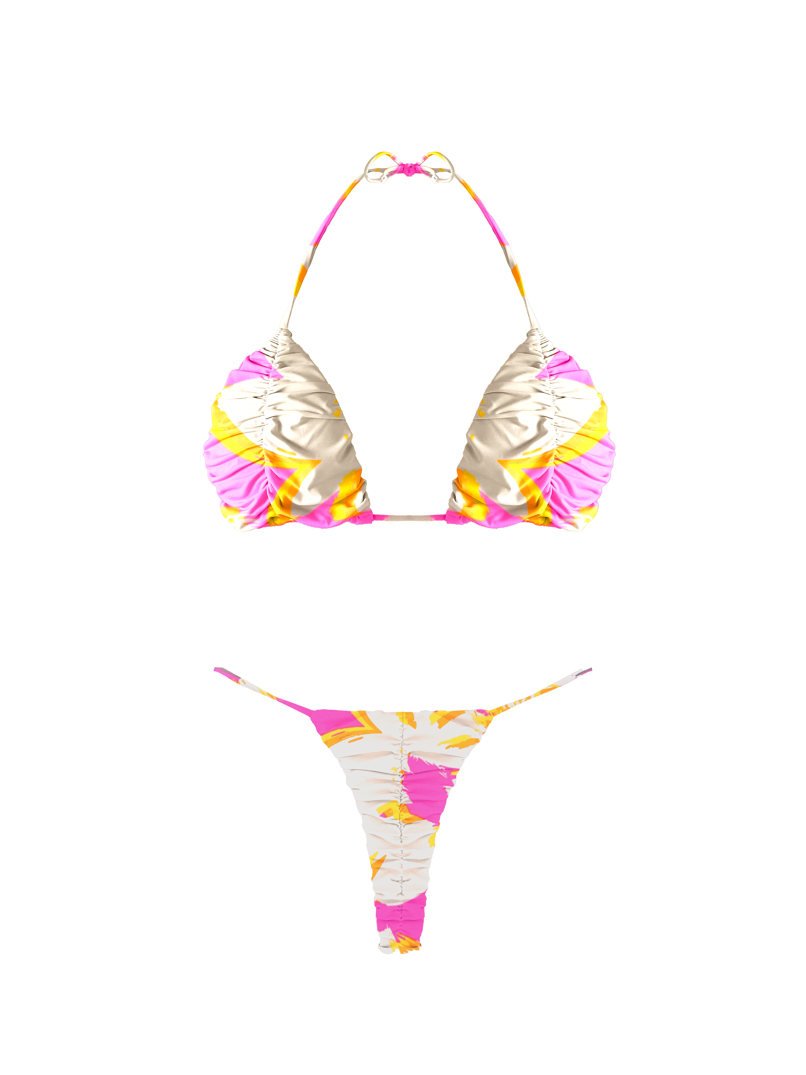 Prisma Tropic Blush Ruffled Thin Brief Bikini Bottom