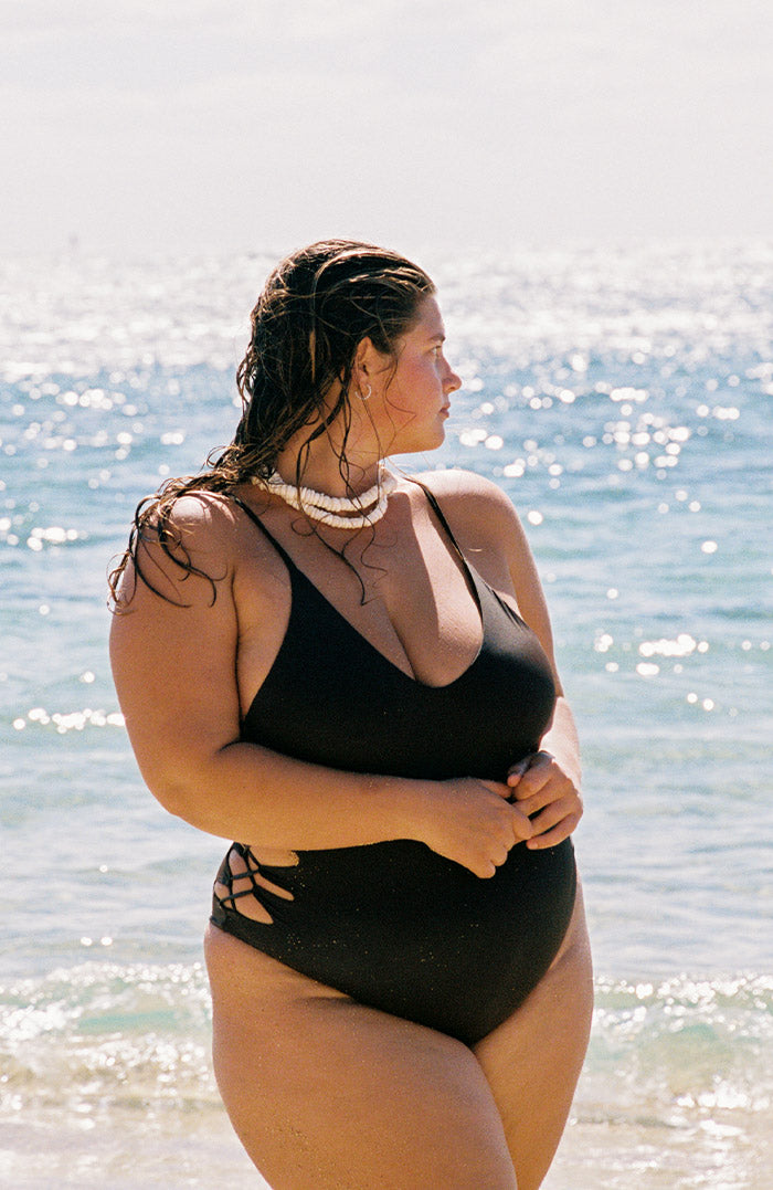 Eterna Chocolate Side Lace Up Bikini One Piece