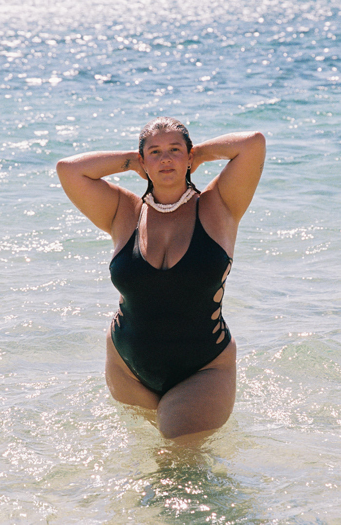 Eterna Chocolate Side Lace Up Bikini One Piece