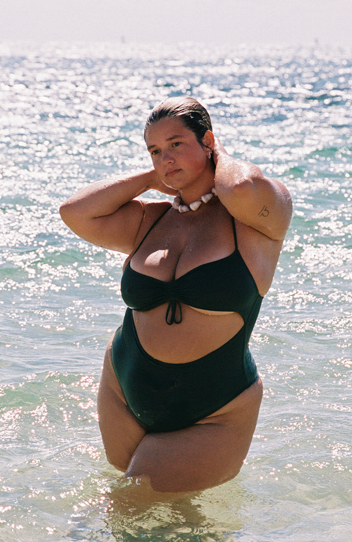 Eterna Chocolate Retro Cut Out Bikini One Piece