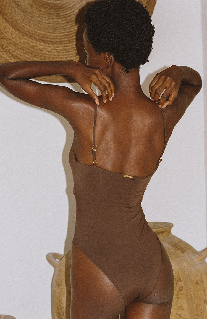 Eterna Chocolate Retro Cut Out Bikini One Piece