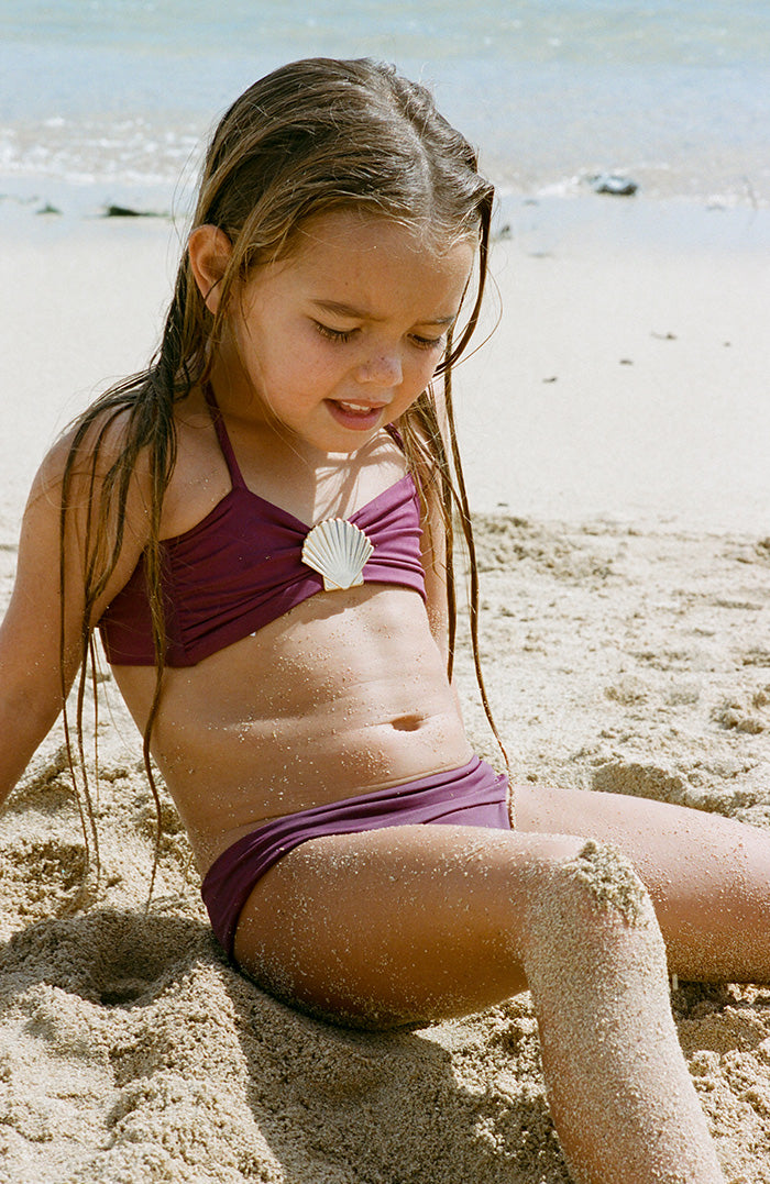 Keiki Kaia Mahogany Belt Bikini Bottom
