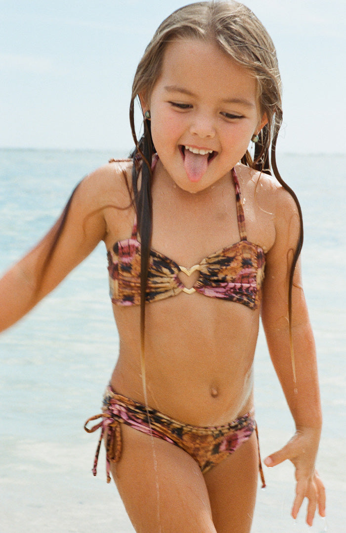 Keiki Kaia Sari Bloom Thong Tie Loop Bikini Bottom