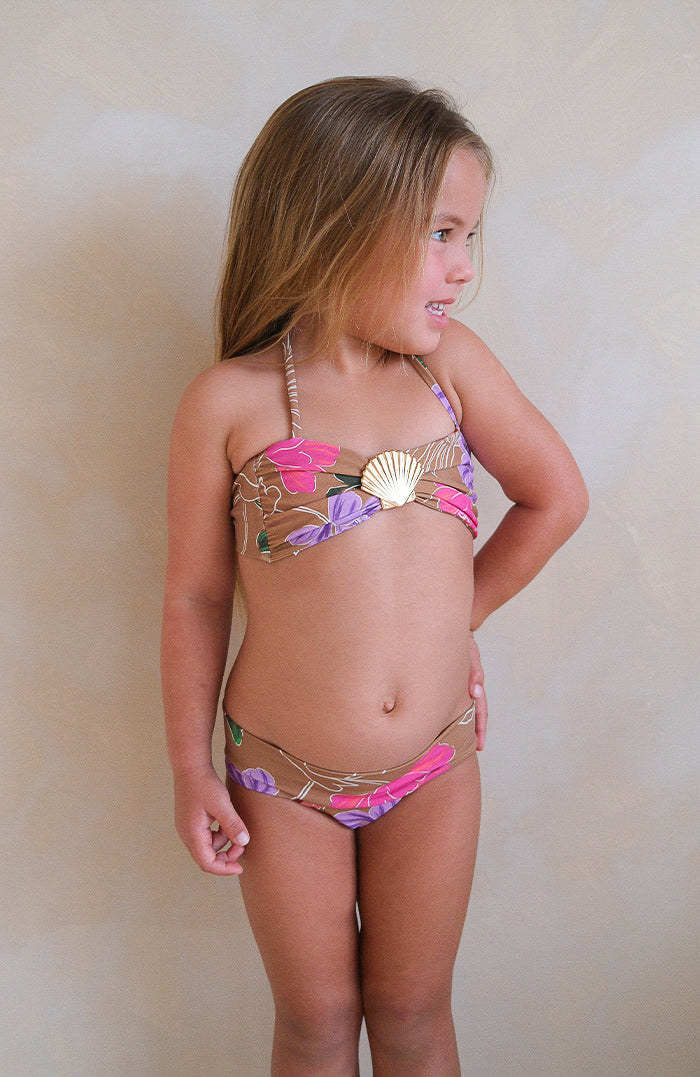 Keiki Kaia Wild Blossom Shell Bandeau Bikini Top