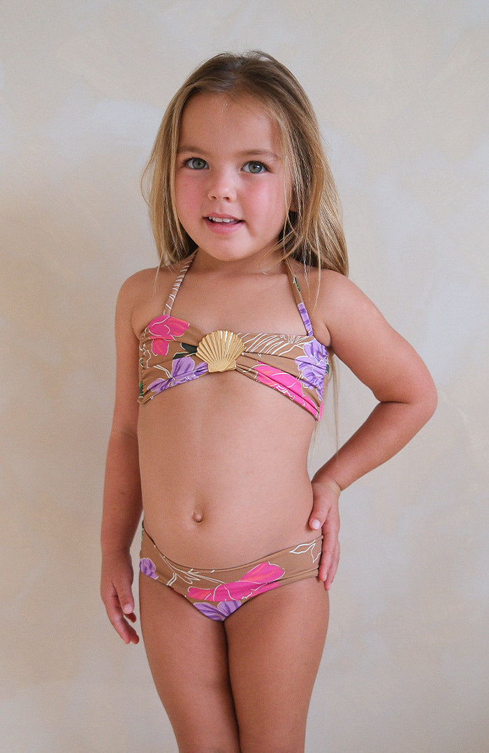Keiki Kaia Wild Blossom Shell Bandeau Bikini Top