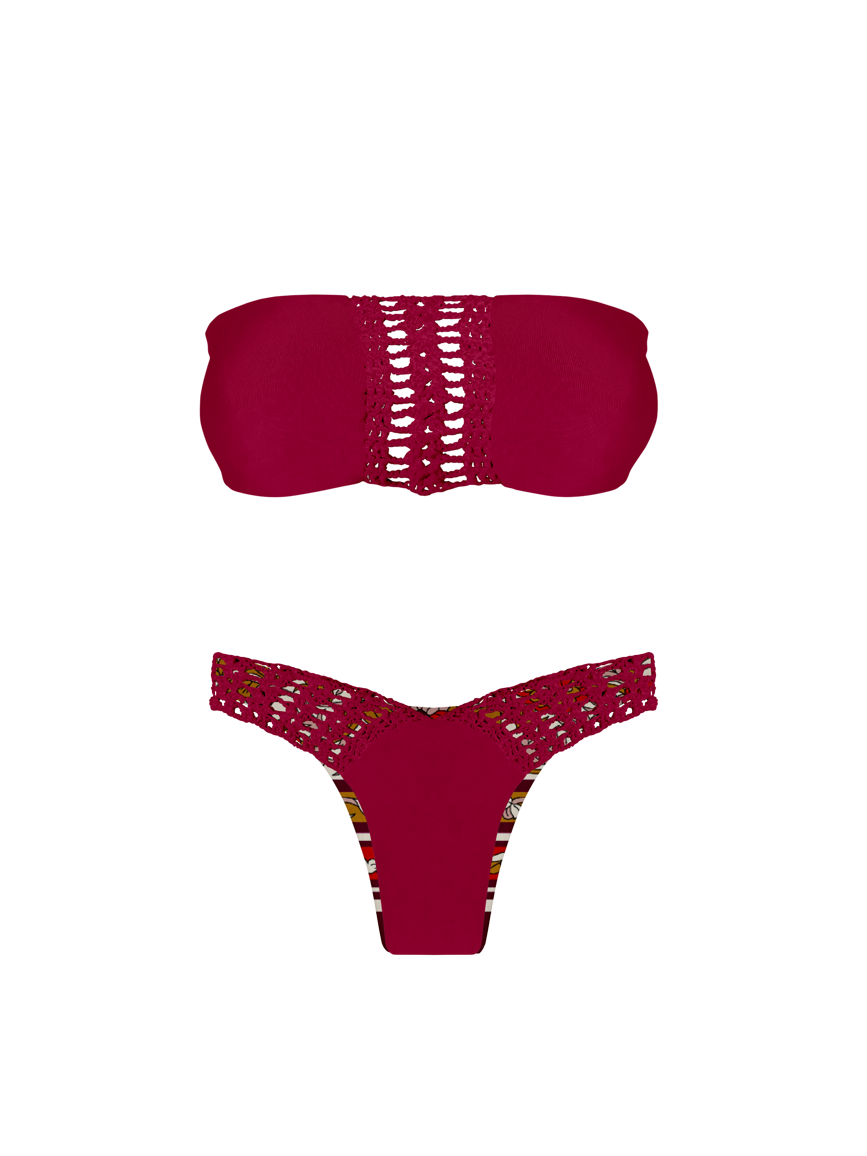 Marrakesh Amethyst Crochet High Cut Bikini Bottom