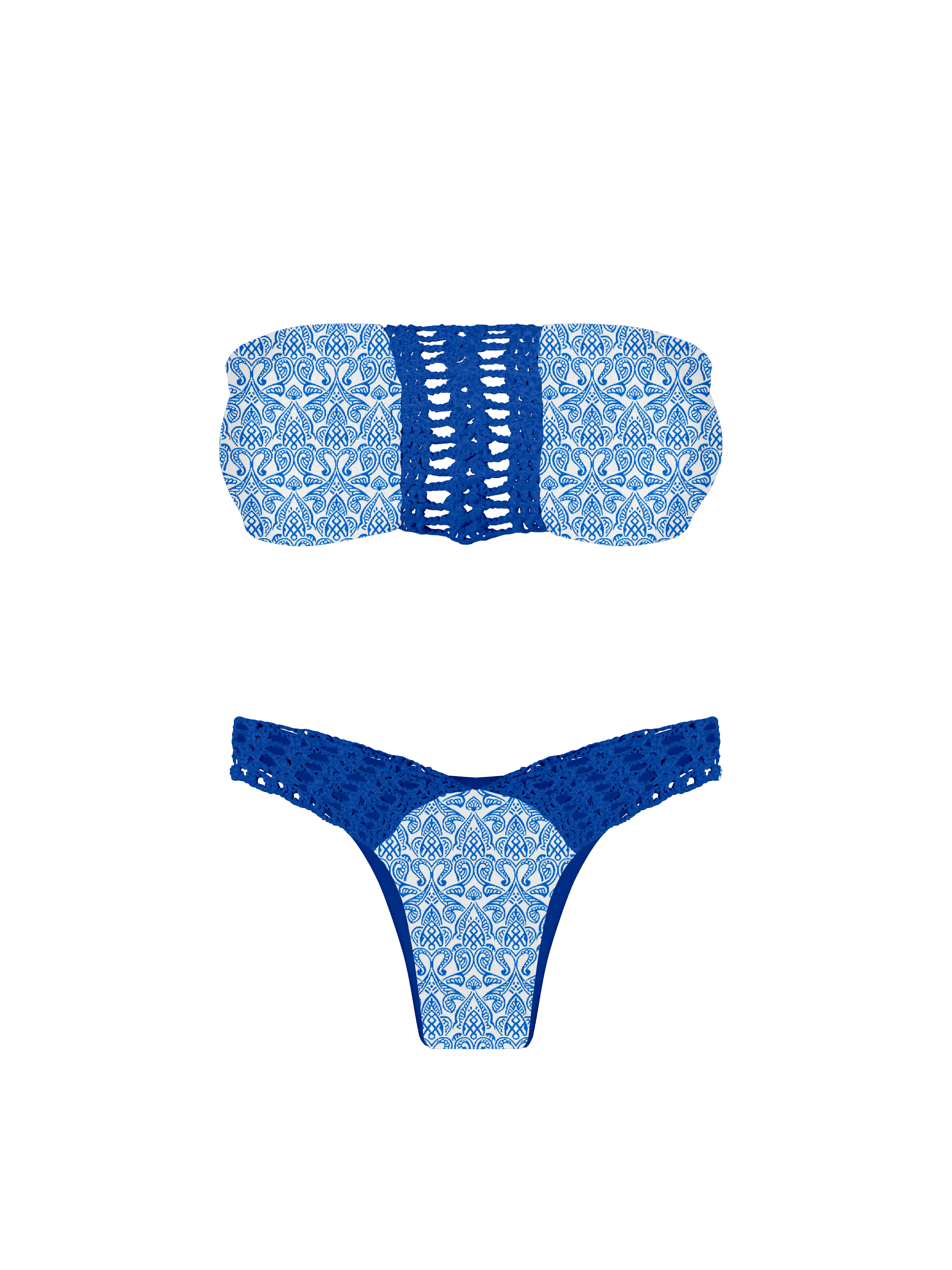 Marrakesh Zellige Zephyr Crochet High Cut Bikini Bottom