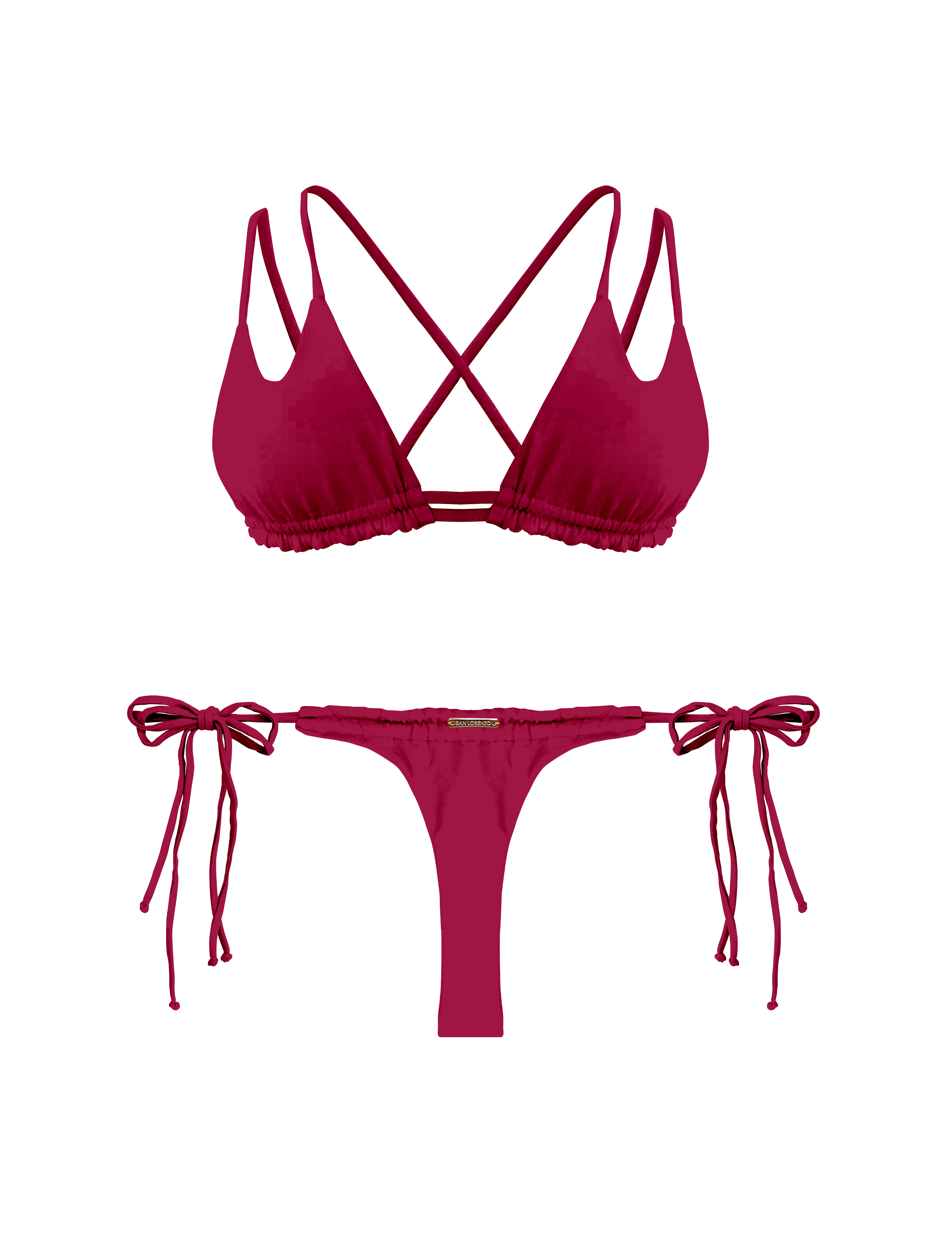 Marrakesh Amethyst Double Loop String Halter Bikini Top
