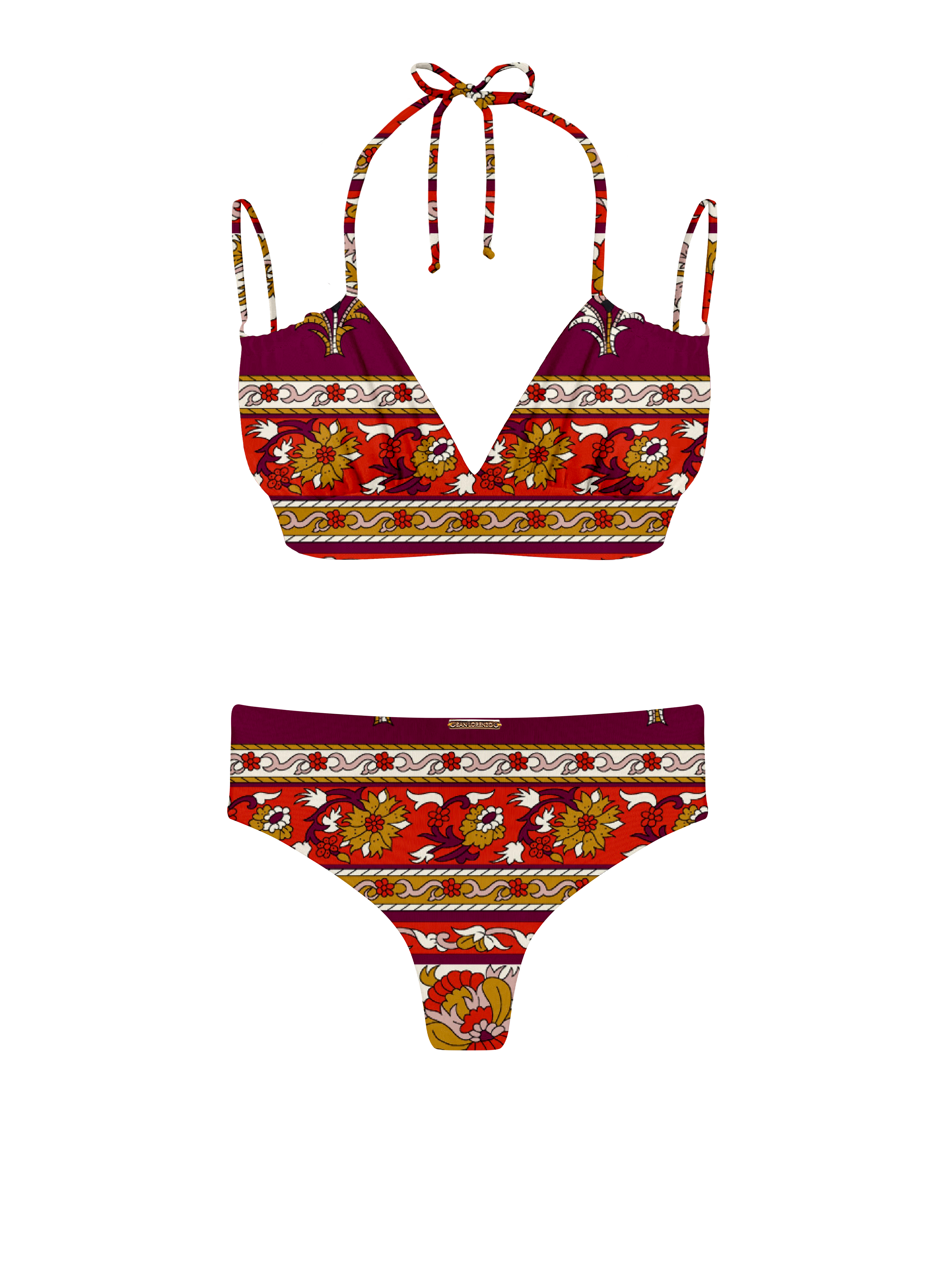 Marrakesh Garden High Waist Brief Bikini Bottom