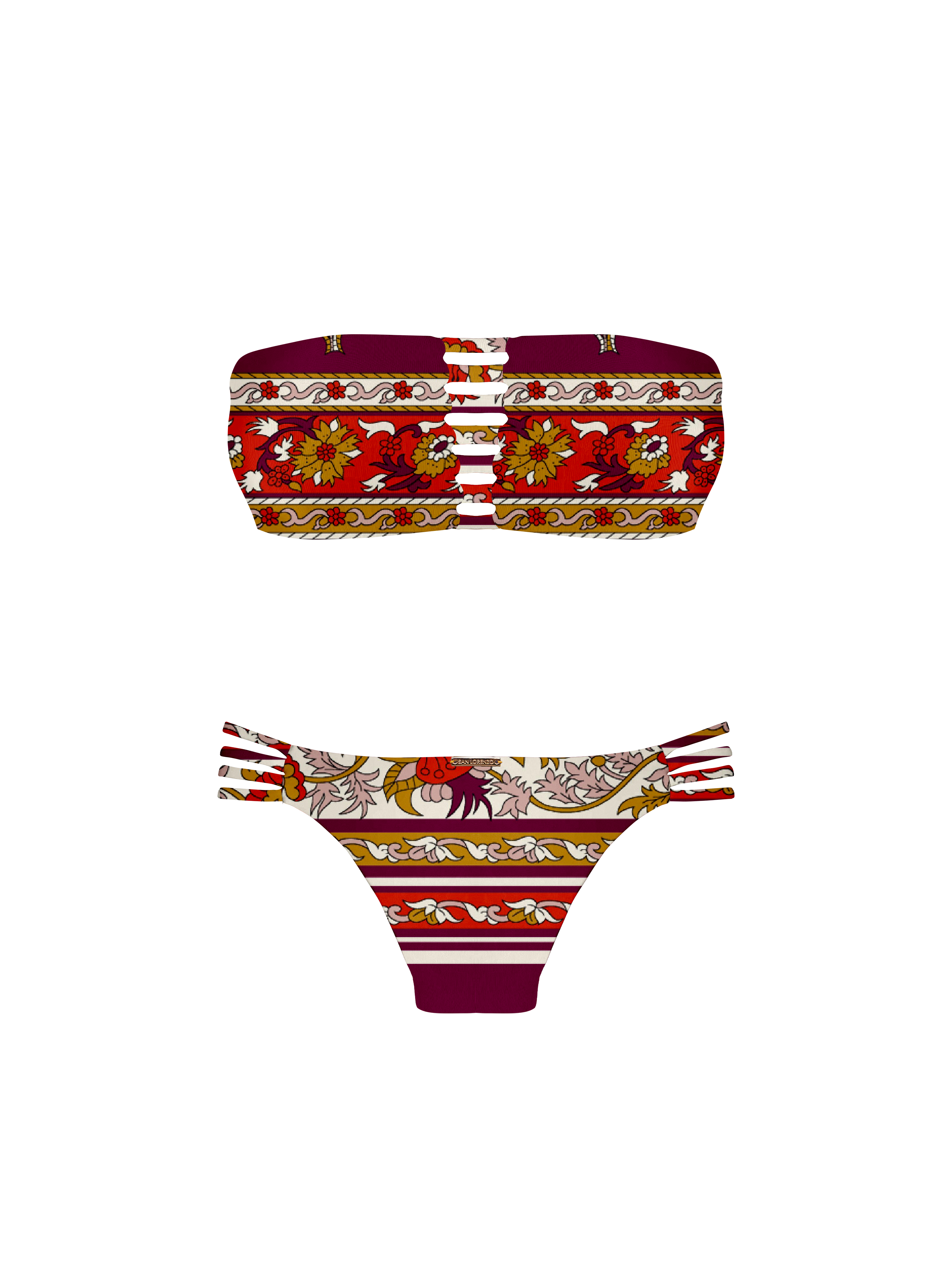 Marrakesh Garden Hipster Strap Bikini Bottom