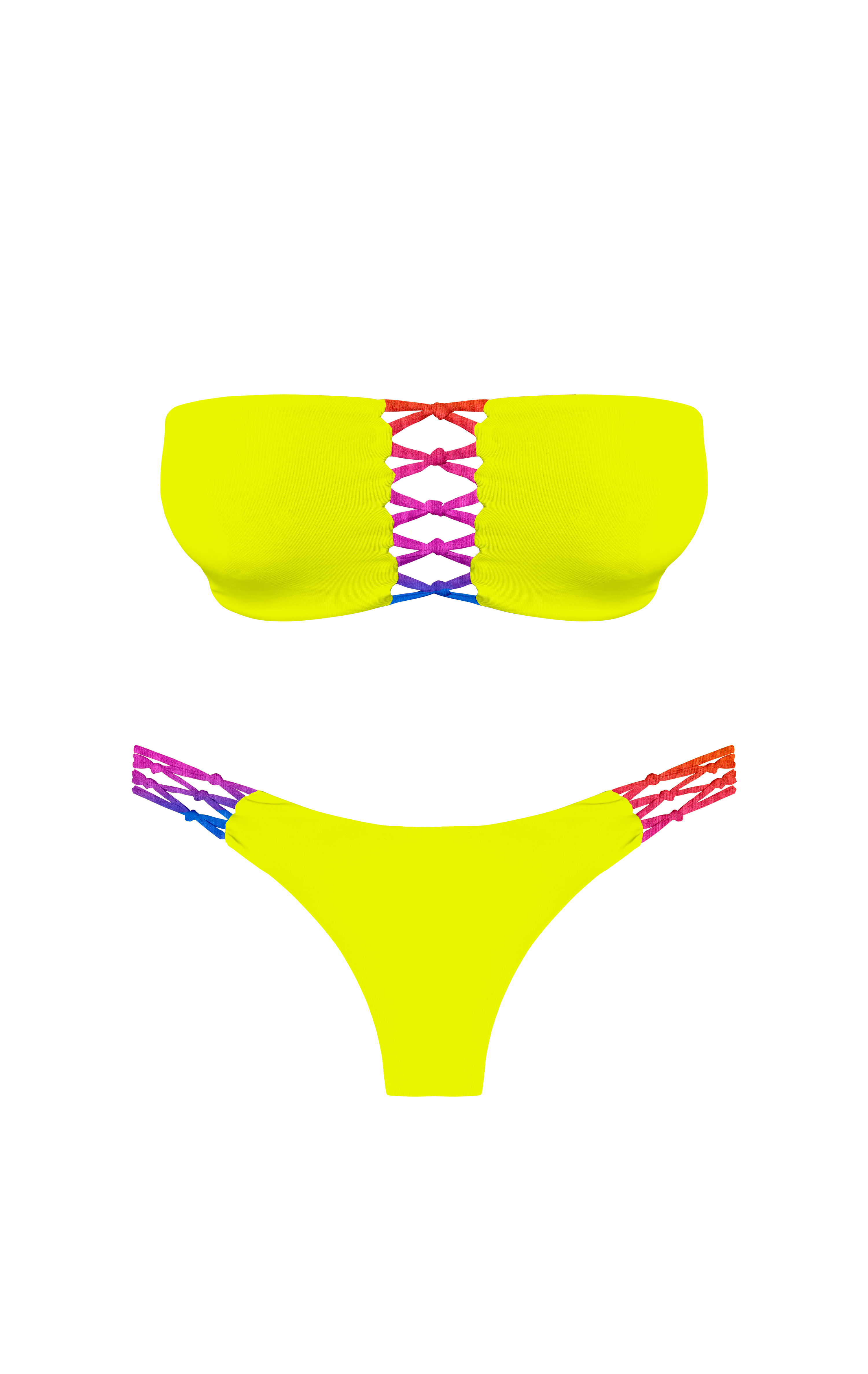 Island Palms Autumn Fire Braided Thong Bikini Bottom