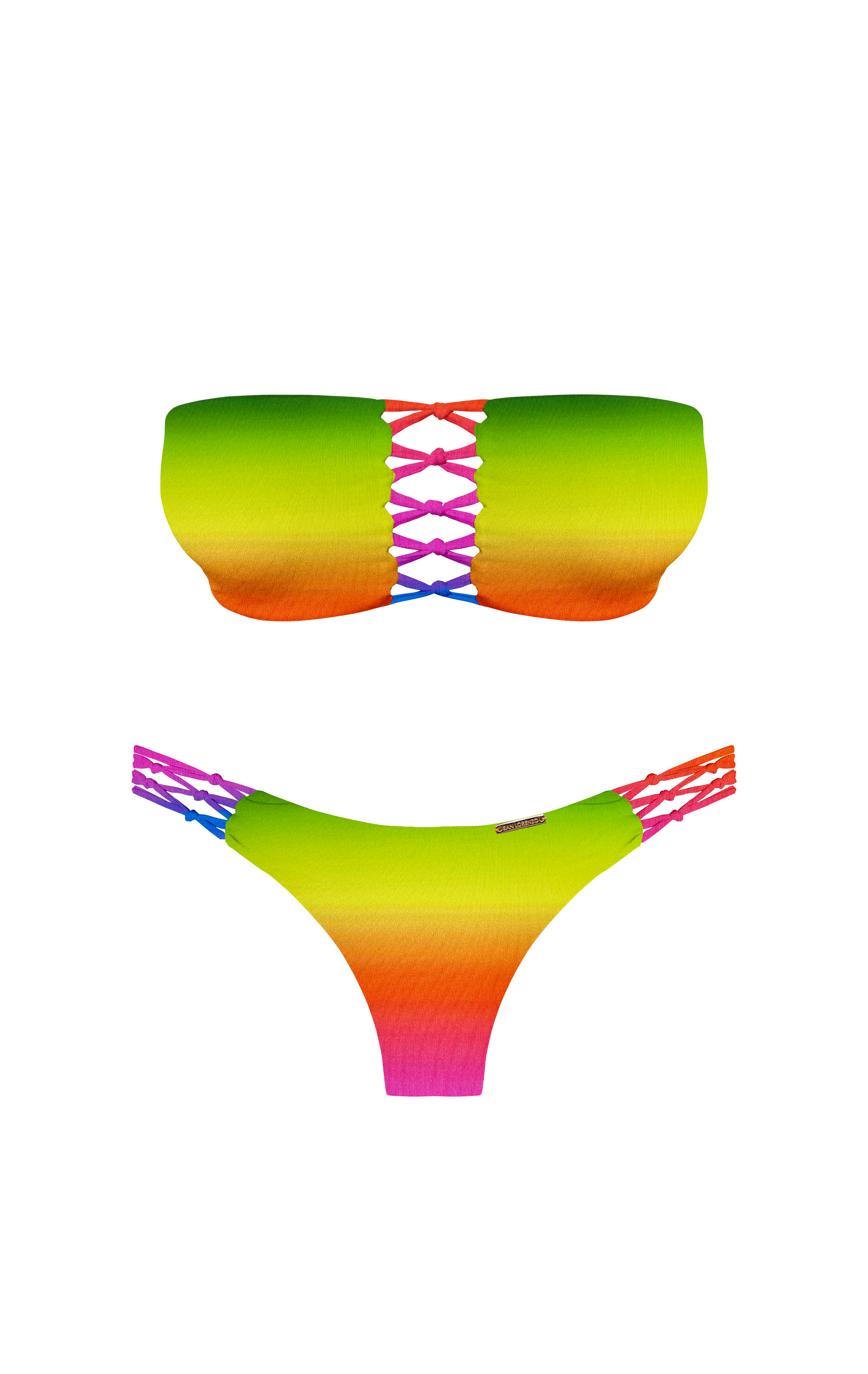 Island Palms Autumn Fire Braided Thong Bikini Bottom