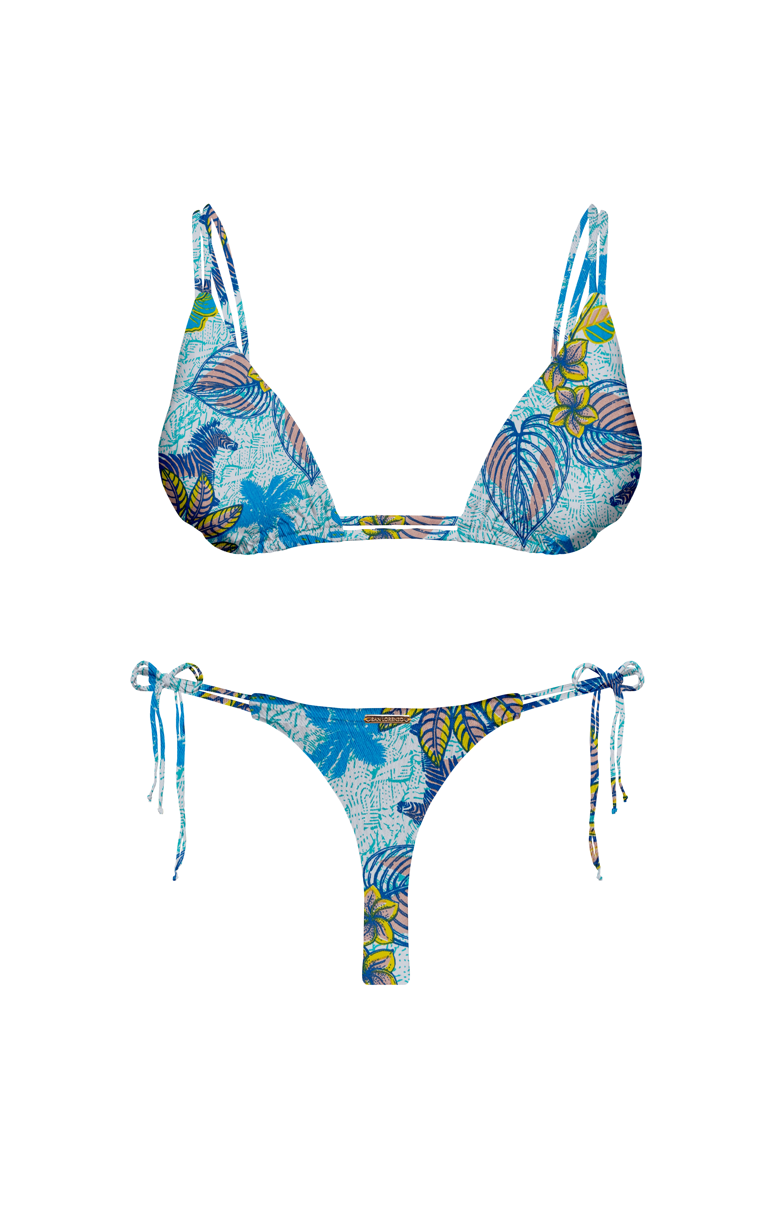 Island Palms Sea Glow Double Loop String Bikini Bottom