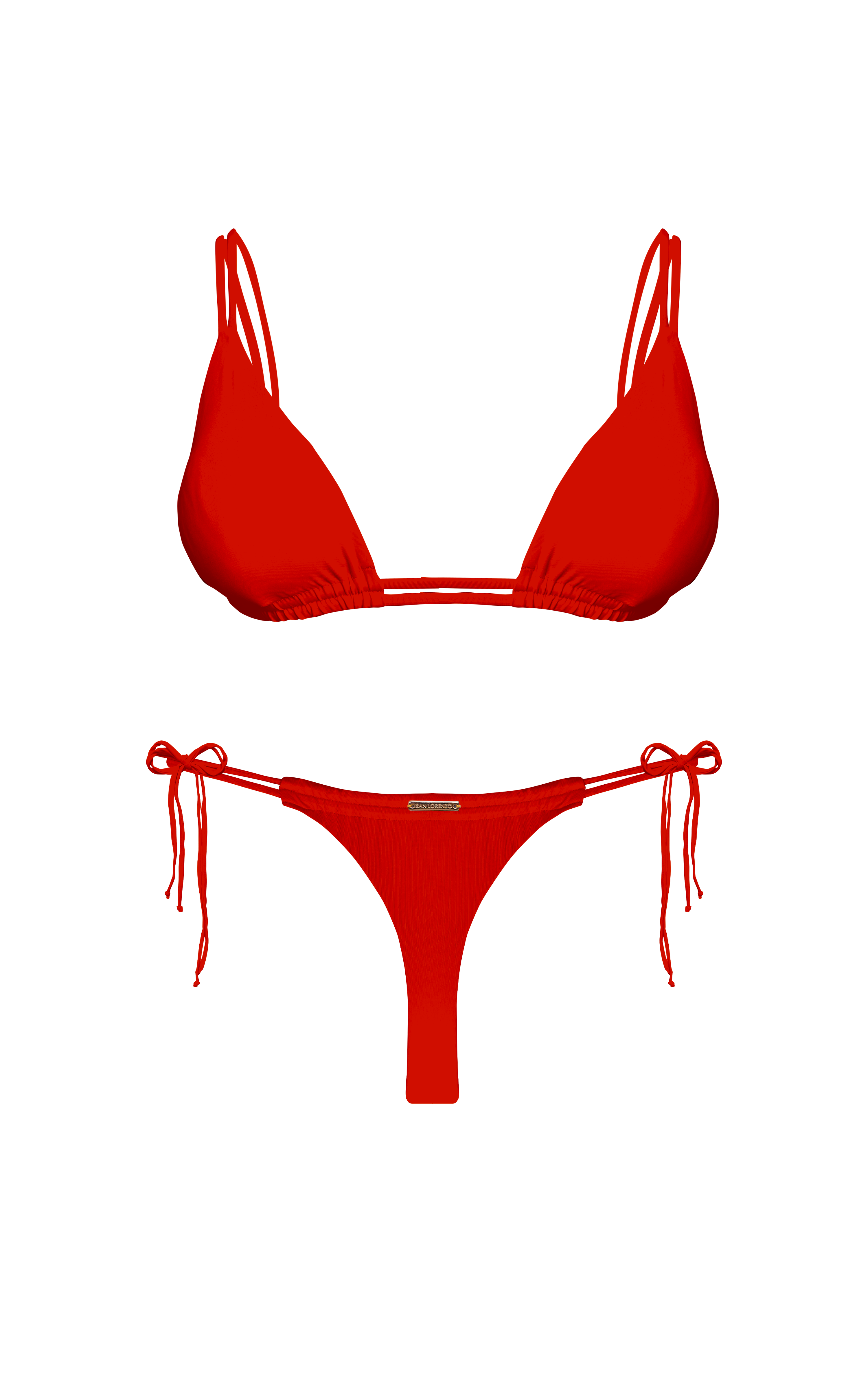 Island Palms Vermilion Double Loop String Bikini Bottom