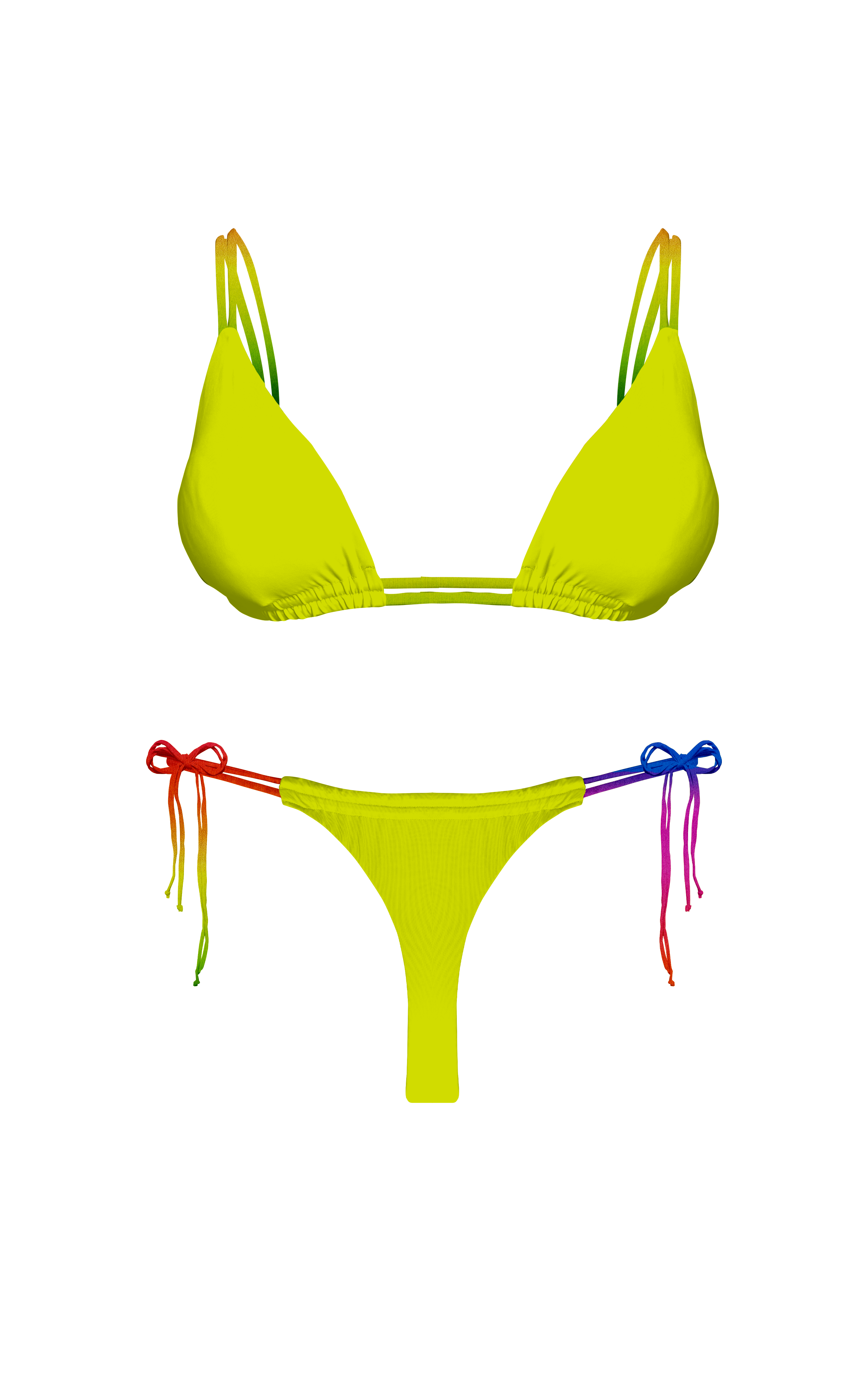 Island Palms Autumn Fire Double Loop String Halter Bikini Top