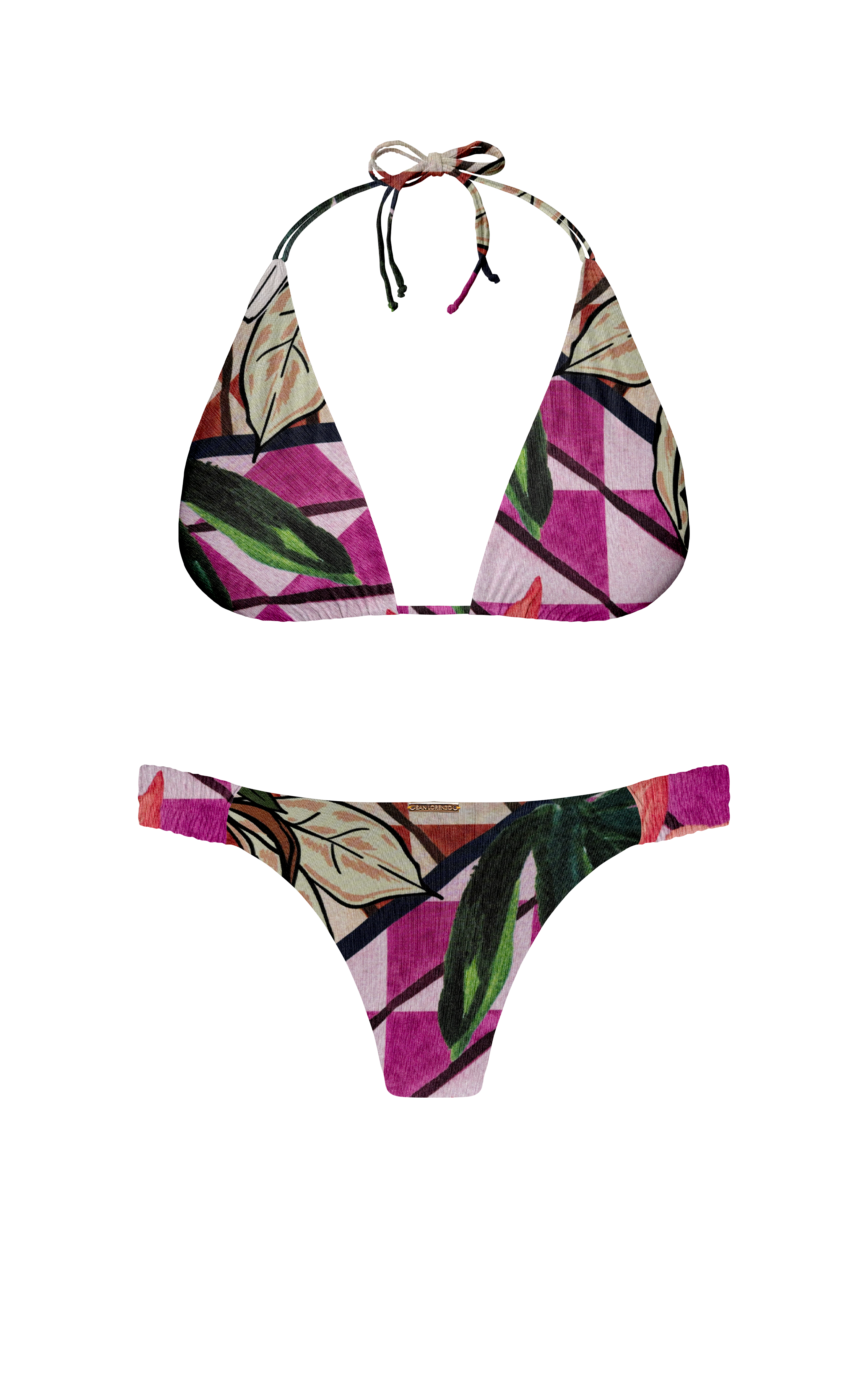 Island Palms Ebony Classic Triangle Bikini Top