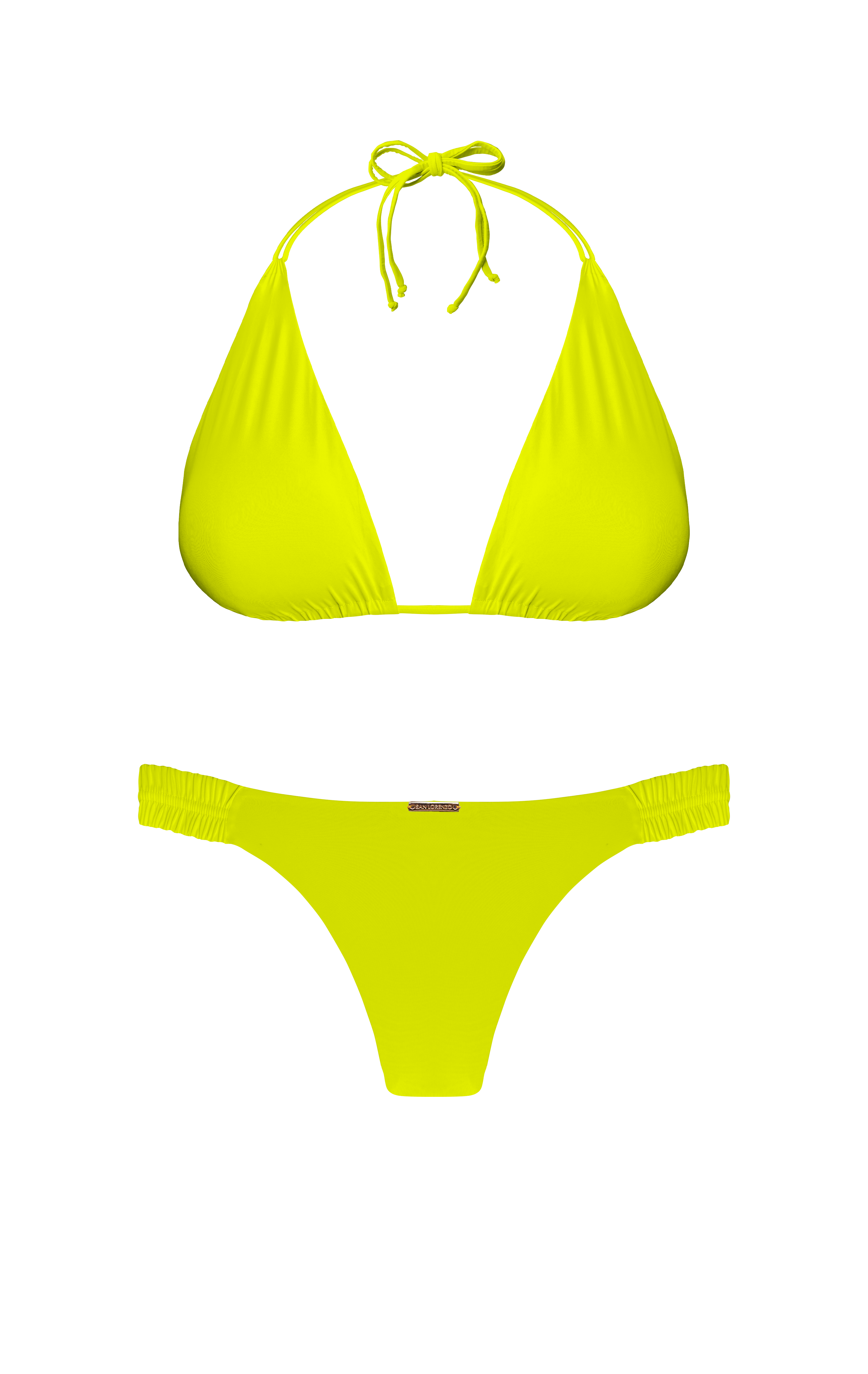 Island Palms Golden Blossom Classic Triangle Bikini Top