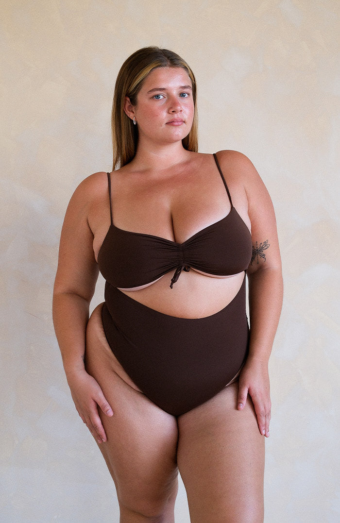 Eterna Chocolate Retro Cut Out Bikini One Piece