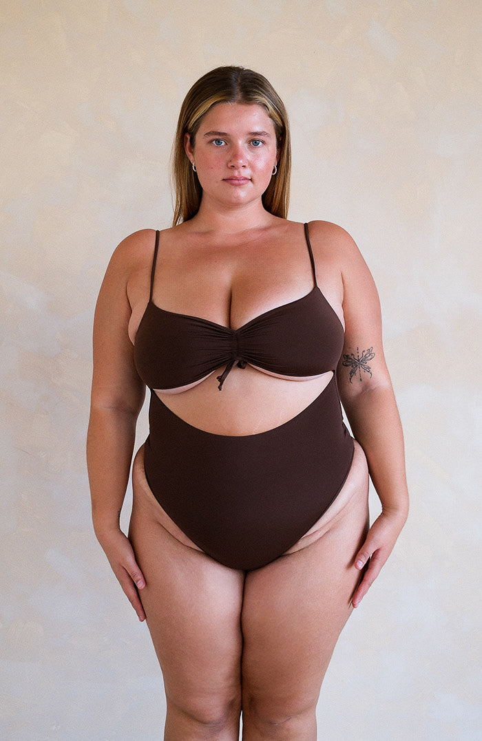 Eterna Chocolate Retro Cut Out Bikini One Piece