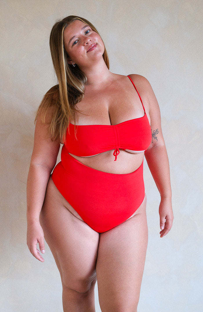 Eterna True Crimson Retro Cut Out Bikini One Piece