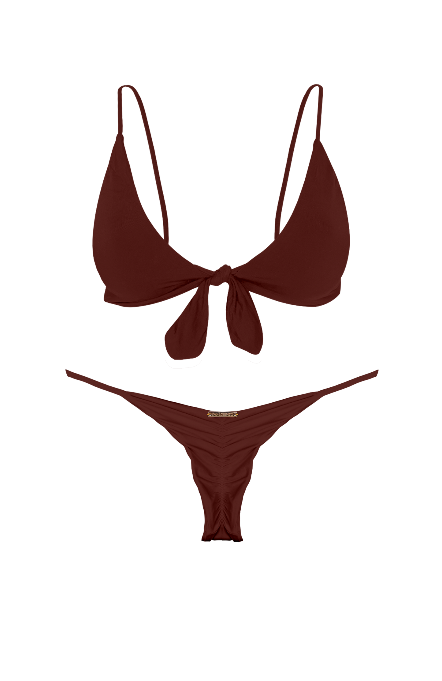 TAHITI MANA Earth Front Tie Bikini Top