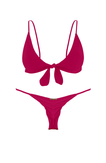 TAHITI MANA Pink Sky Thin Scrunch Brief Bikini Bottom