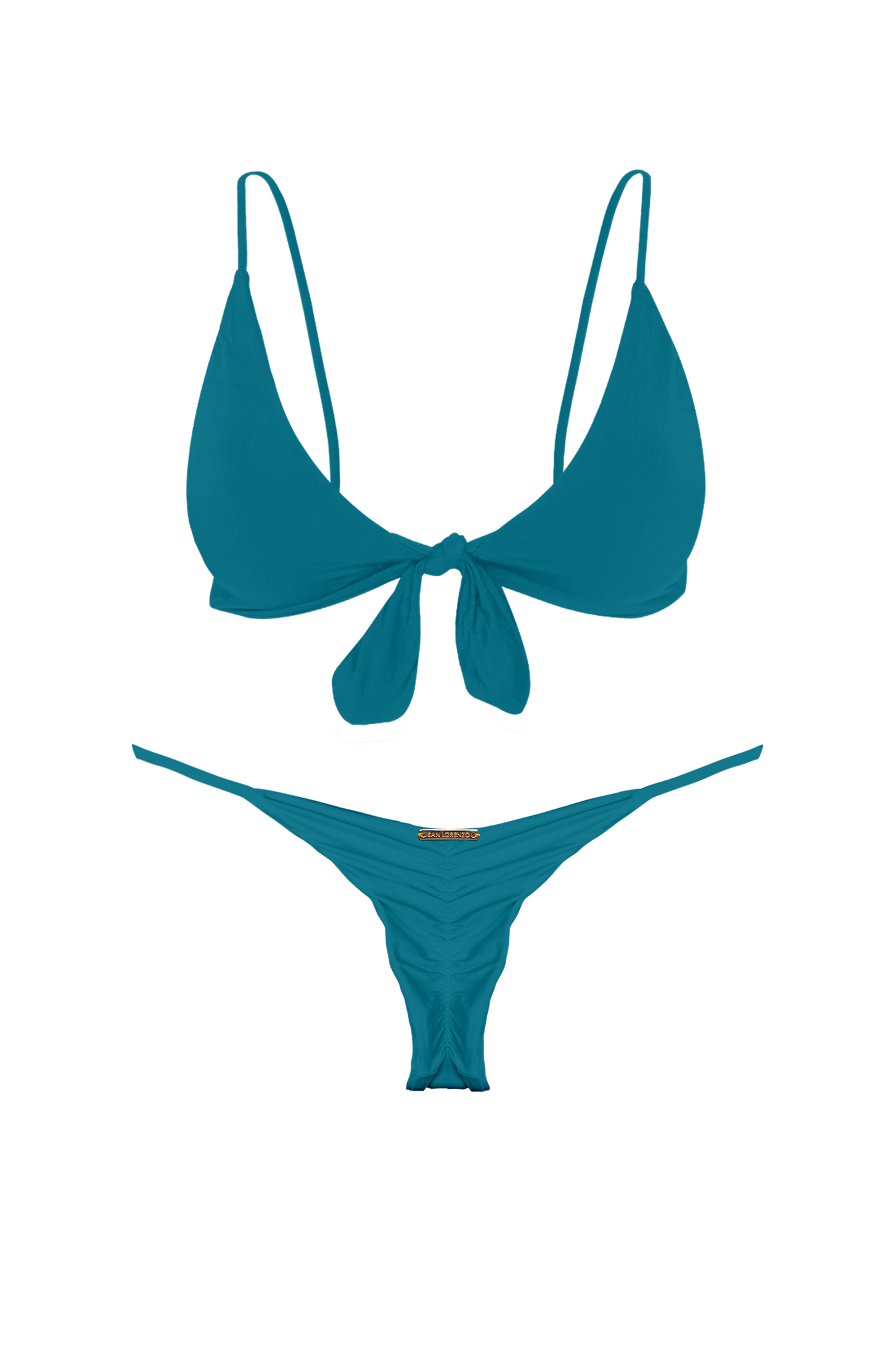 TAHITI MANA Foliage Thin Scrunch Brief Bikini Bottom