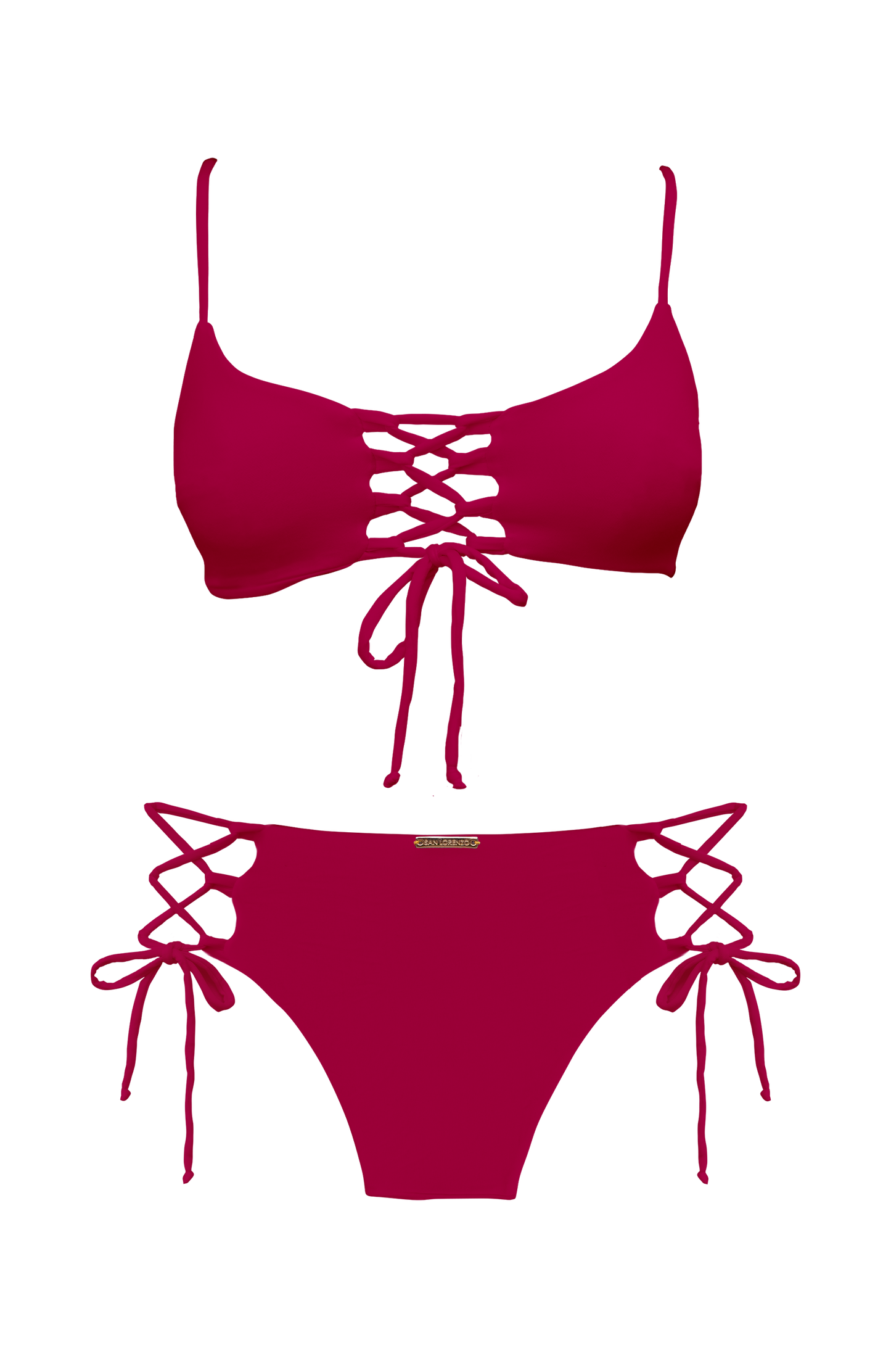 TAHITI MANA Pink Sky Cross Front Loop Bikini Top