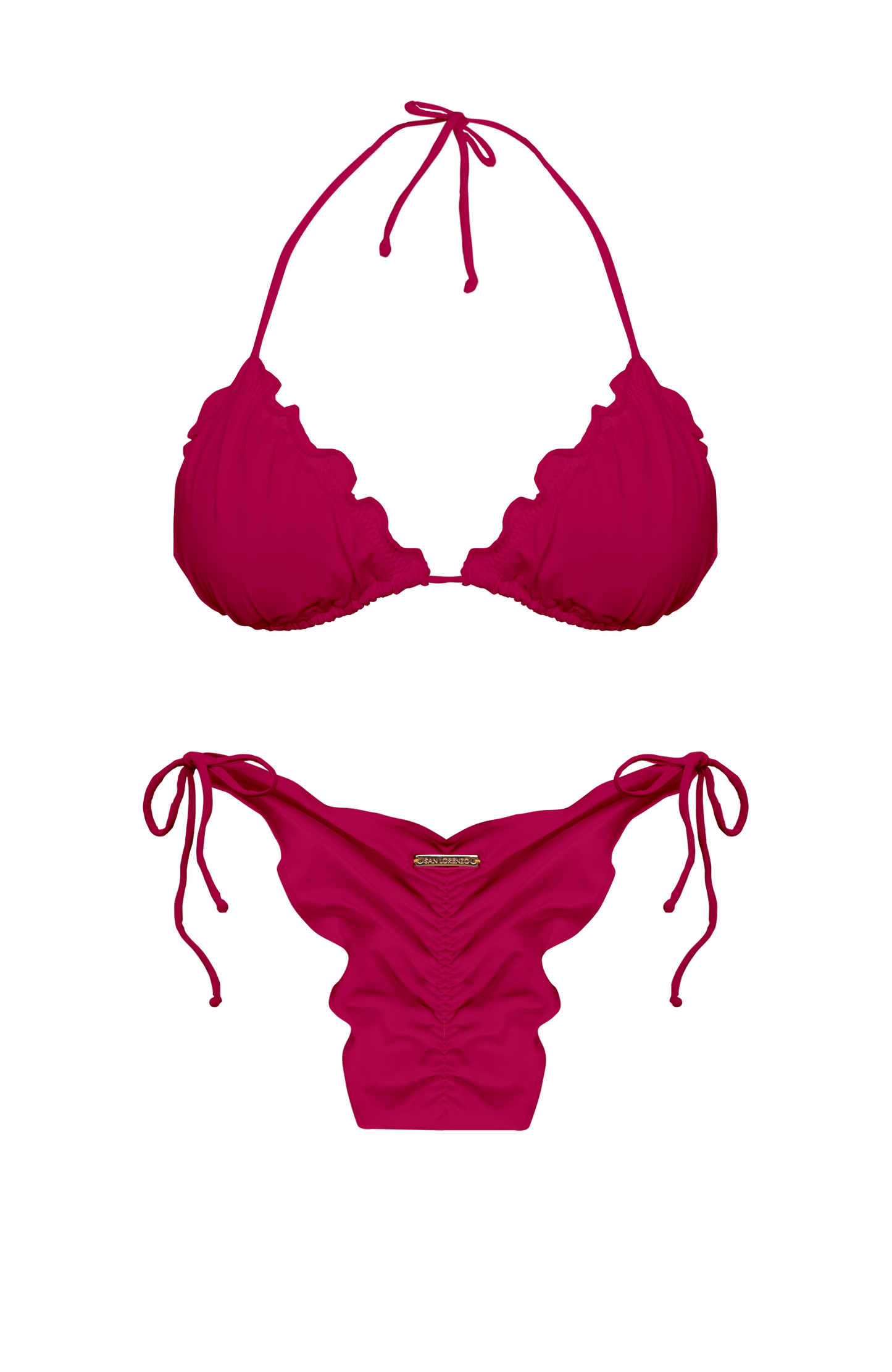 TAHITI MANA Pink Sky Ruffle Tie Bikini Bottom