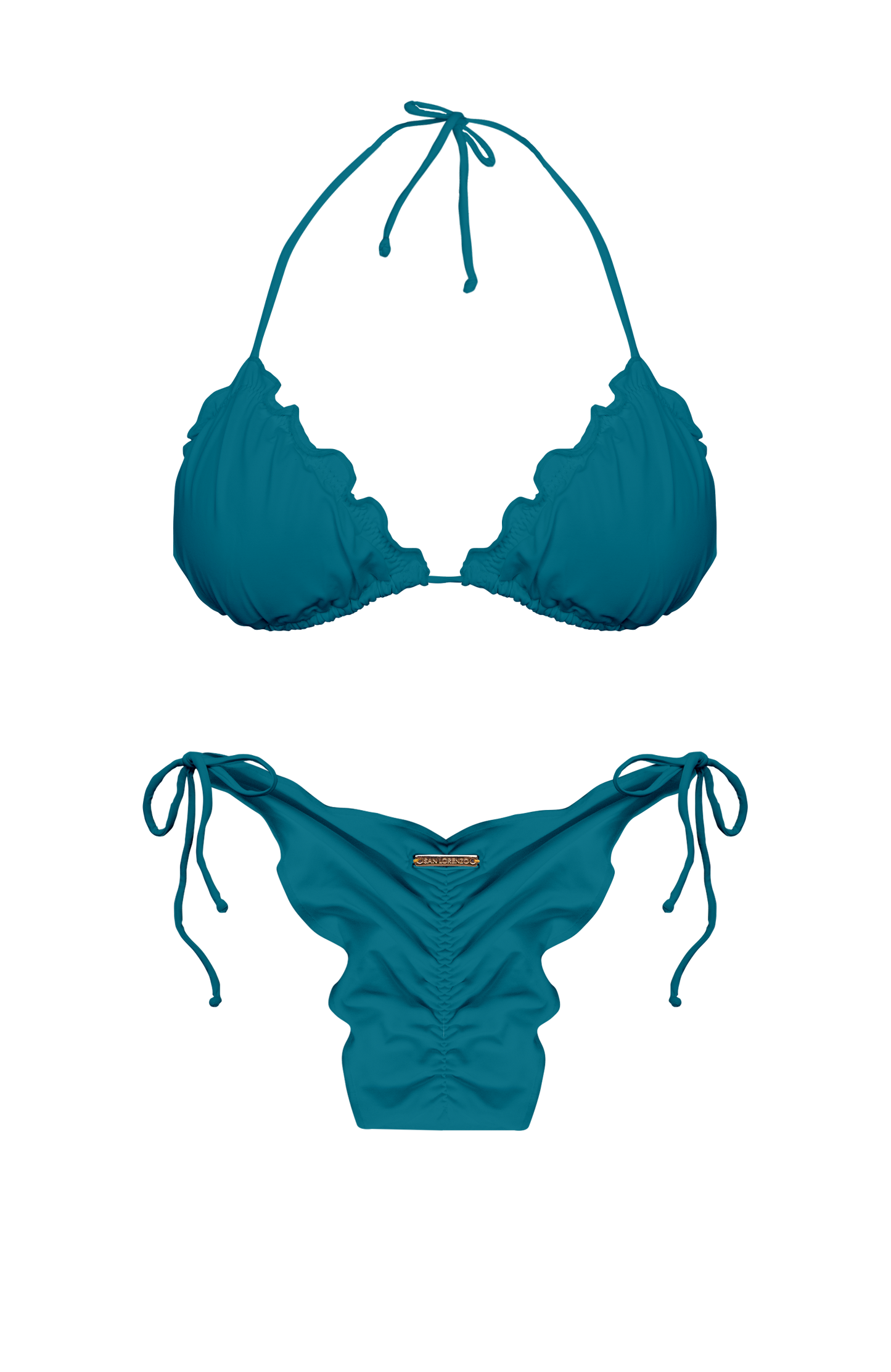 TAHITI MANA Foliage Ruffle Tie Bikini Bottom