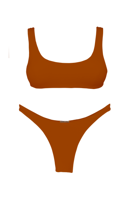 TAHITI MANA Persimmon Thong Brief Bikini Bottom