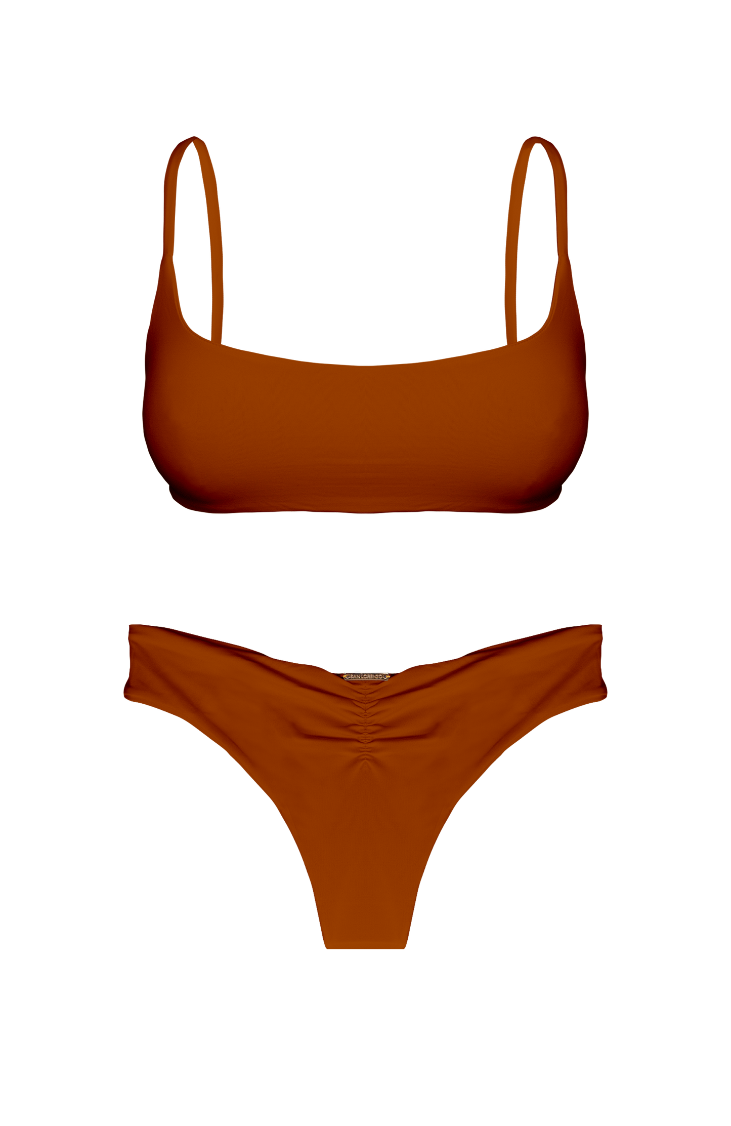 TAHITI MANA Persimmon Sport Cross Back Bikini Top