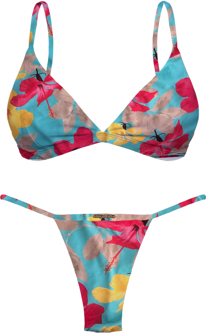 Flor Oceania Hawaiian Summer Clasp Thin Brief Bikini Bottom