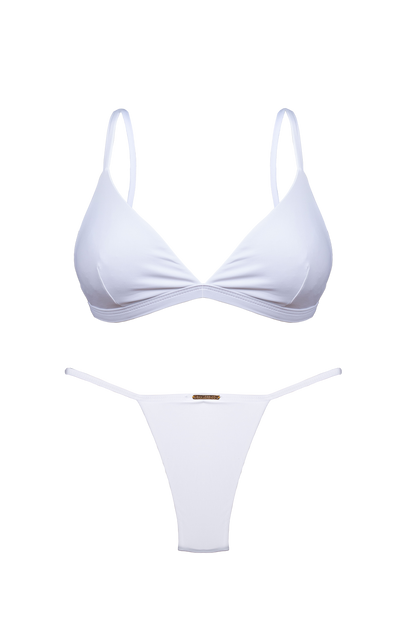 Flor Oceania White Rose Bra Elastic Bikini Top