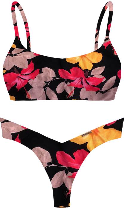 Flor Oceania Tropical Nights Sport Cross Back Top