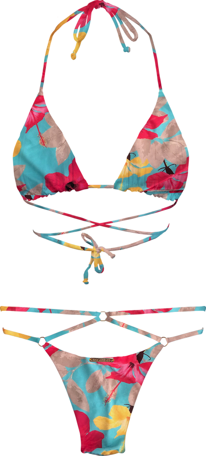 Flor Oceania Hawaiian Summer Cross Front Bikini Bottom