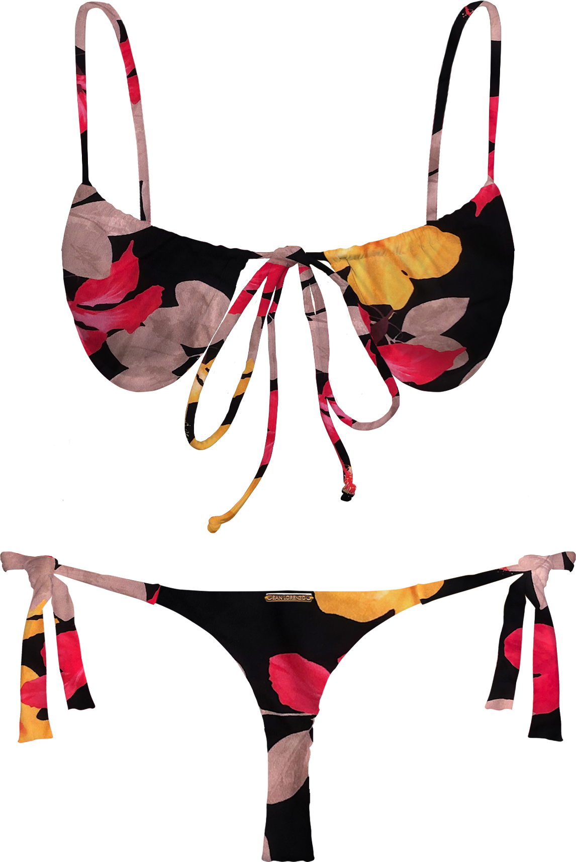 Flor Oceania Tropical Nights Side Tie Thong Bikini Bottom