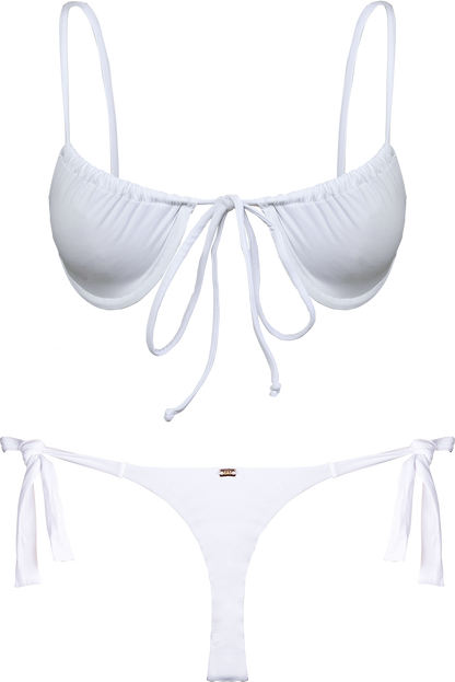 Flor Oceania White Rose Underwire Bikini Top