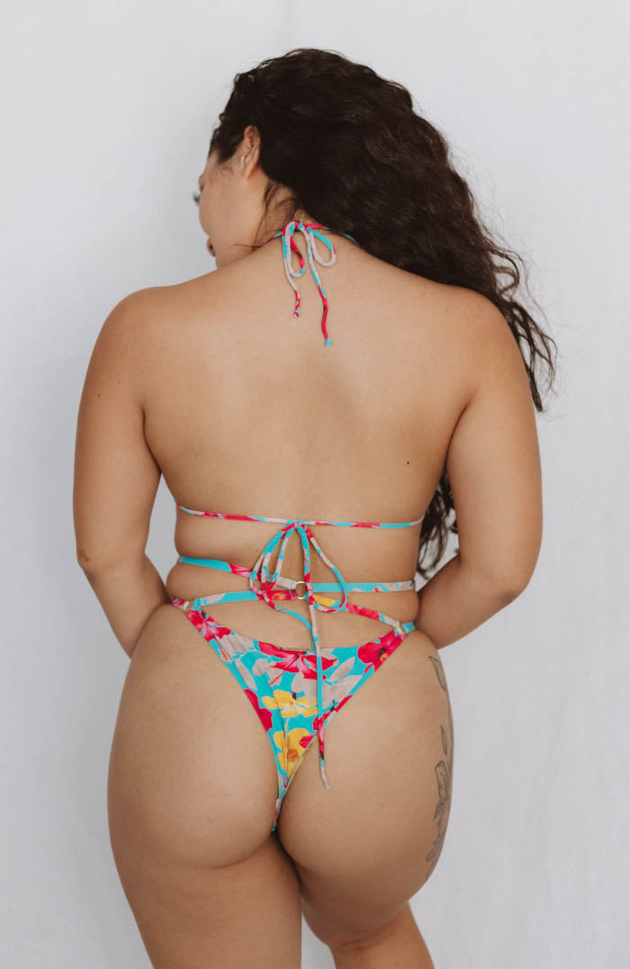 Flor Oceania Hawaiian Summer Cross Front Bikini Bottom