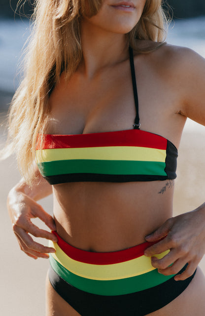 One Love Rasta Bandeau Bikini Top