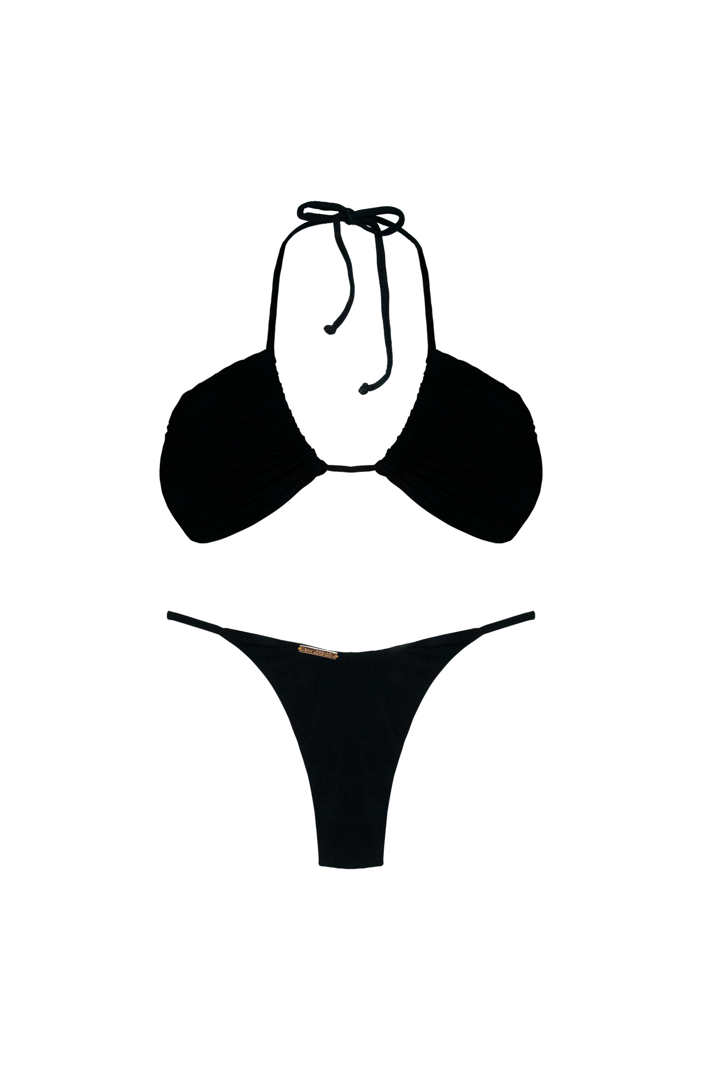 ANIMAL Black Color Upsidedown Triangle Bikini Top
