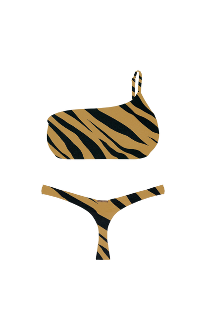 ANIMAL Golden Zebra One Shoulder Bandeau Top